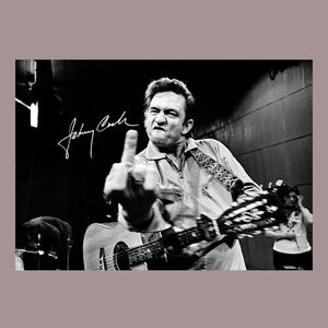 JOHNNY CASH 13" x 19" Photo Print Poster middle finger